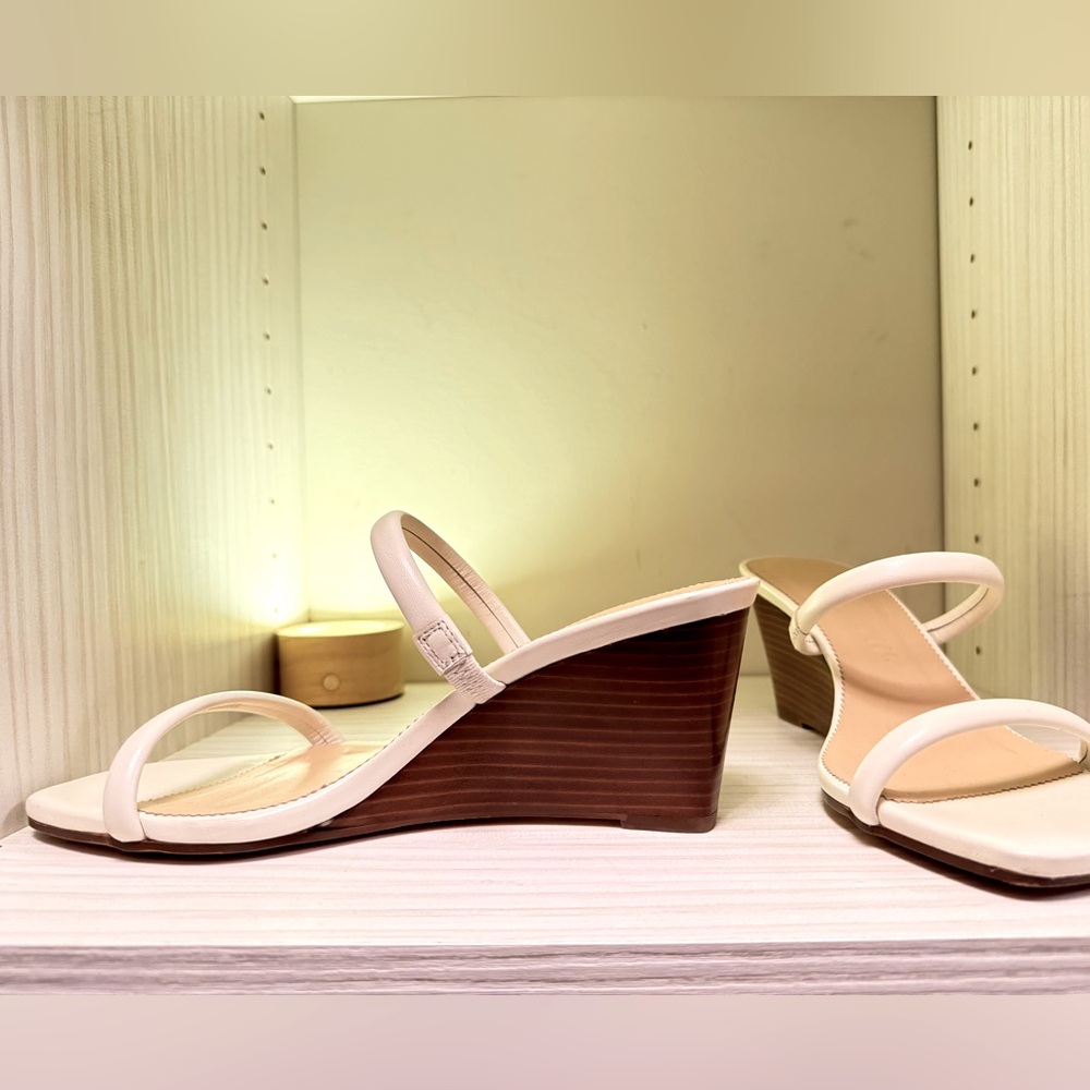 J. Crew Elegant White Wedge Sandals